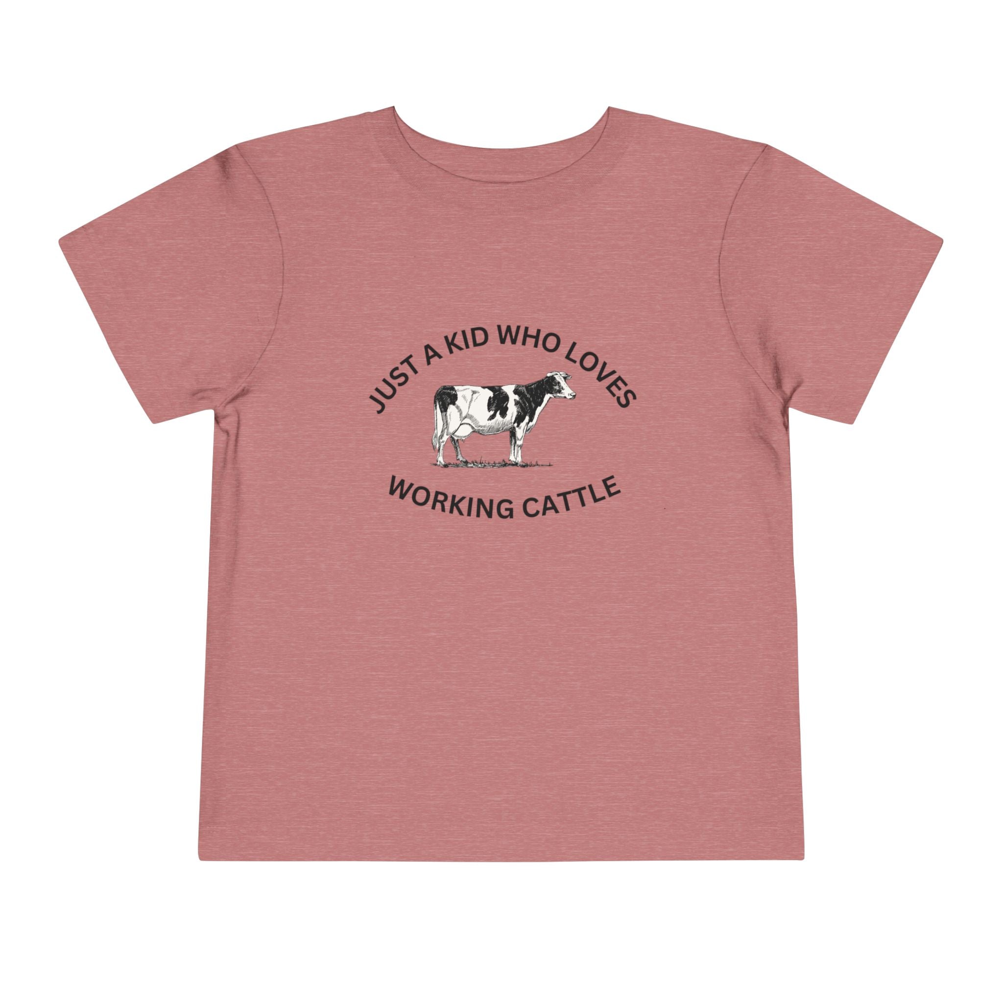 Kid's Cow Lover Toddler Tee - "Just a Kid Who Loves Working Cattle"