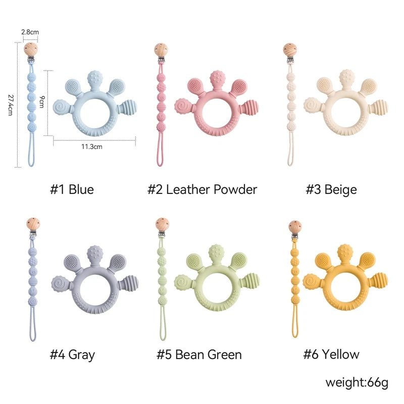 Silicone Teether Pacifier Clip