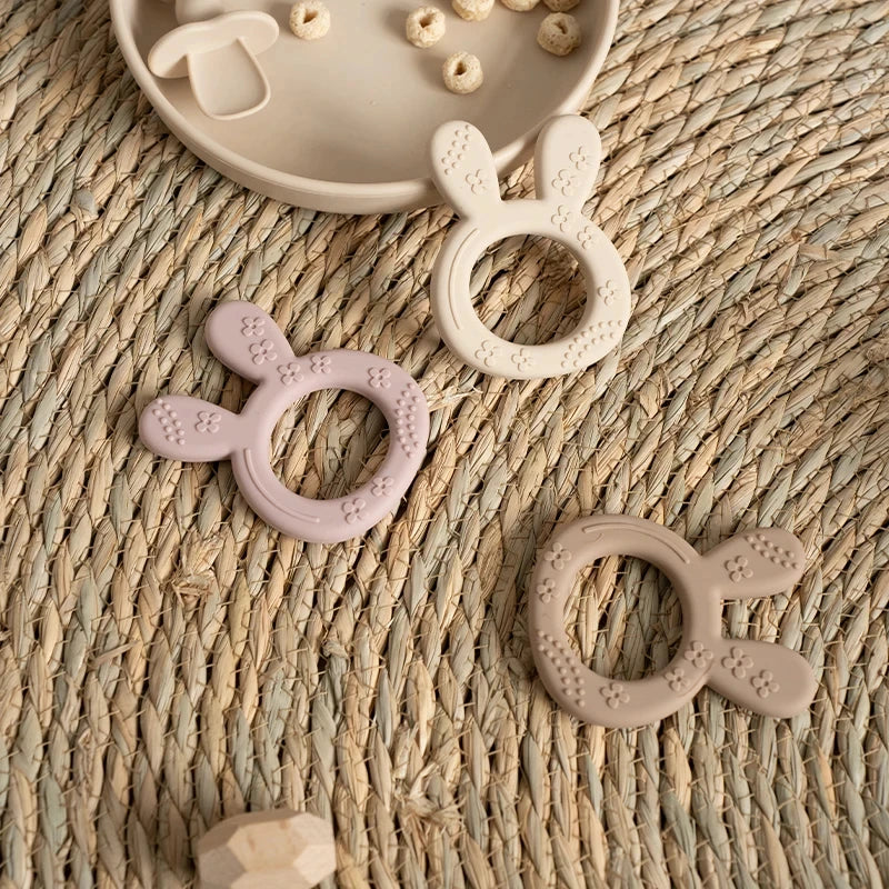 Silicone Rabbit Teether Ring