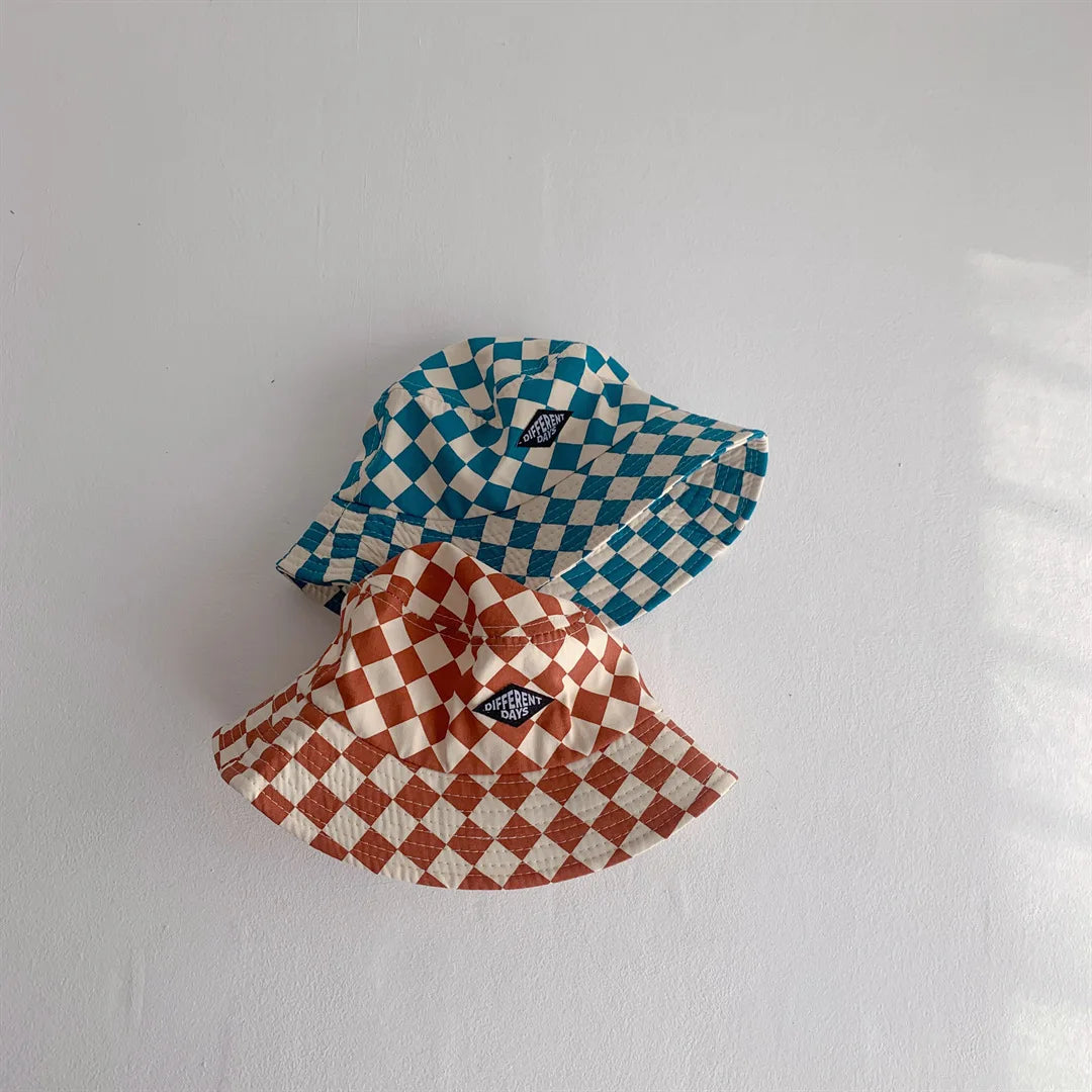 Checkerboard Pattern Kids Bucket Hat