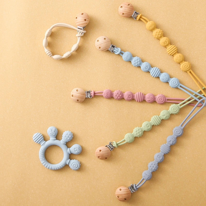 Silicone Teether Pacifier Clip