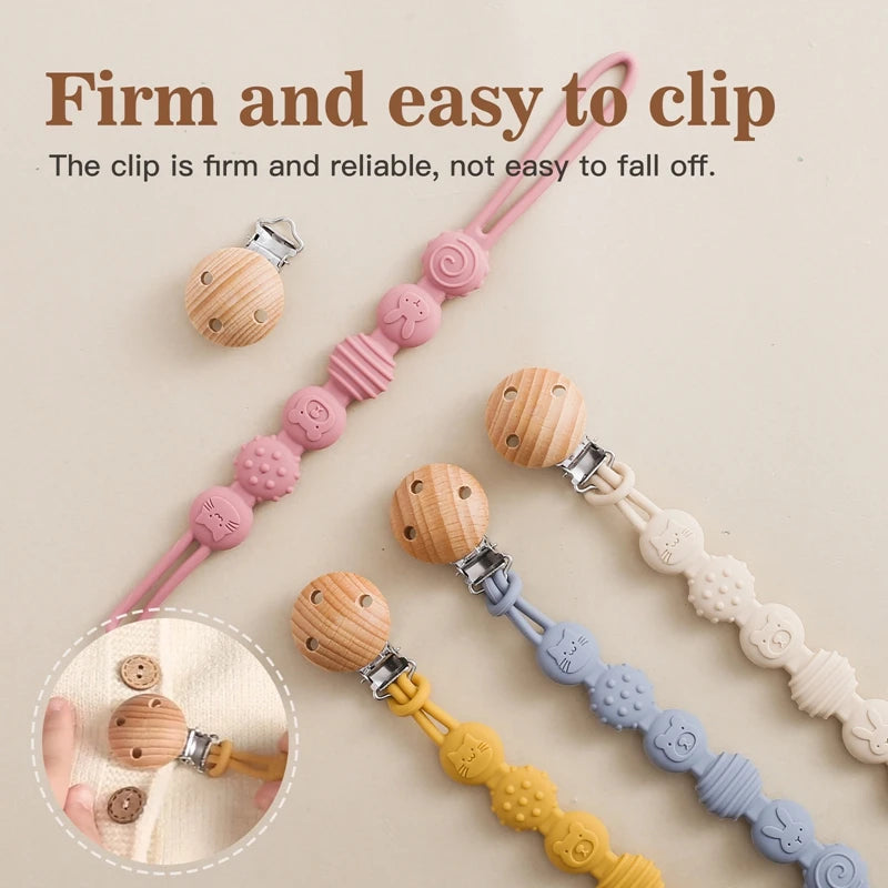 Silicone Teether Pacifier Clip