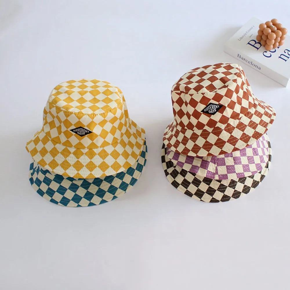 Checkerboard Pattern Kids Bucket Hat