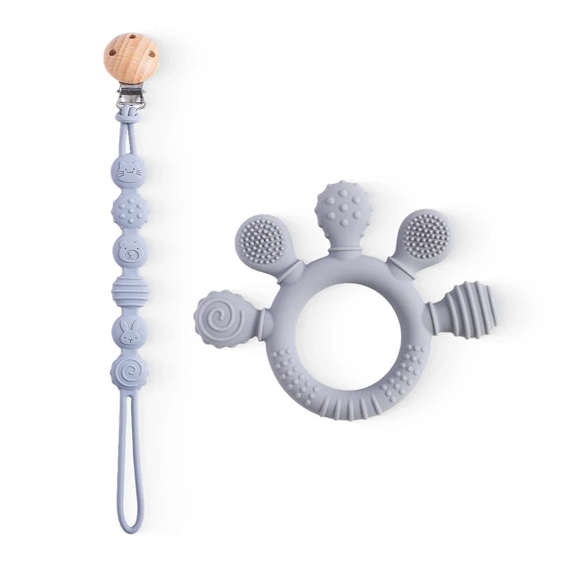 Silicone Teether Pacifier Clip