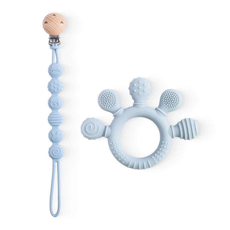 Silicone Teether Pacifier Clip