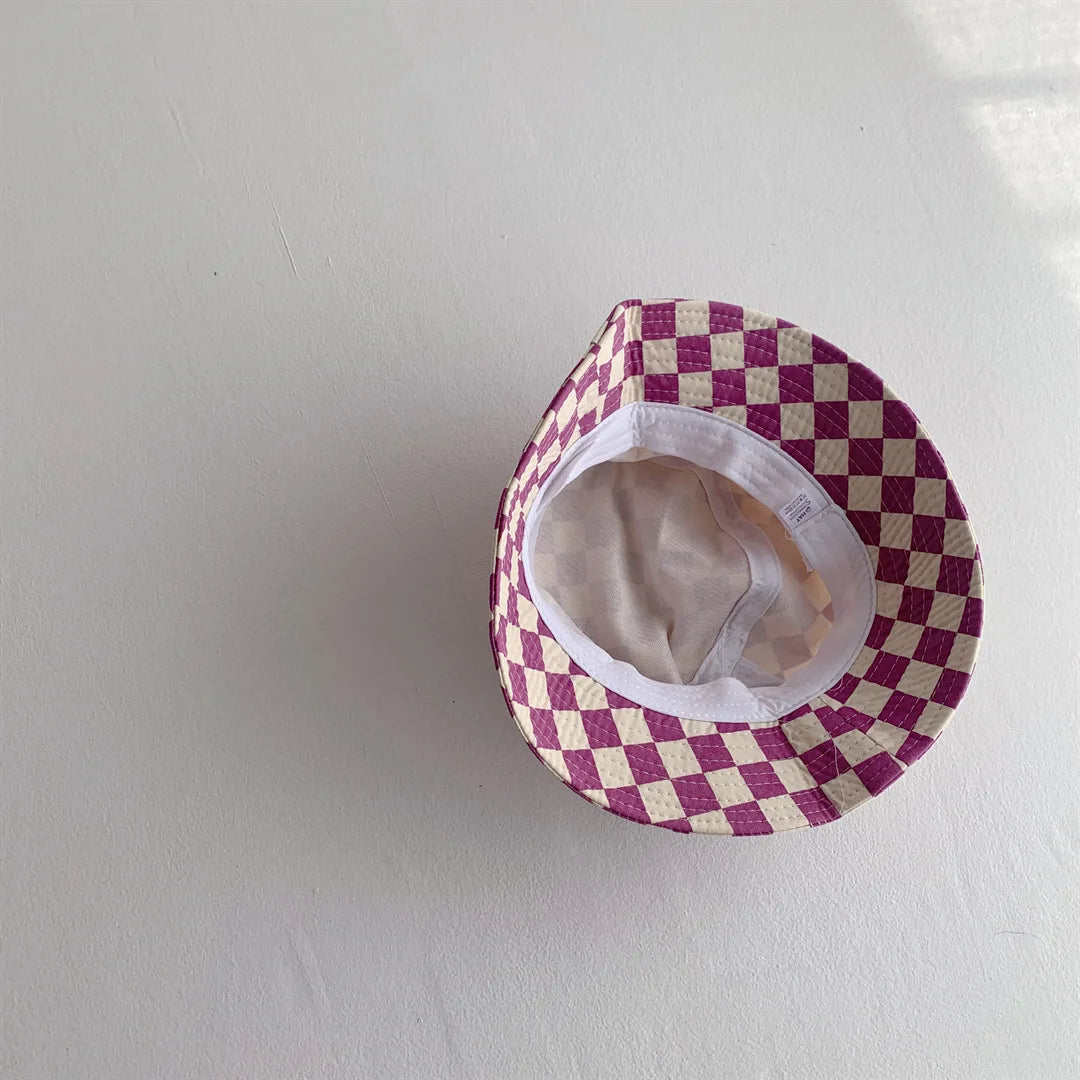 Checkerboard Pattern Kids Bucket Hat