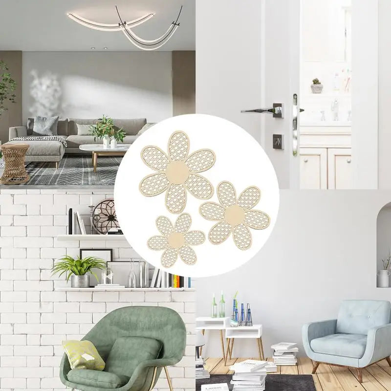 Floating Wooden Floral Rattan Daisy