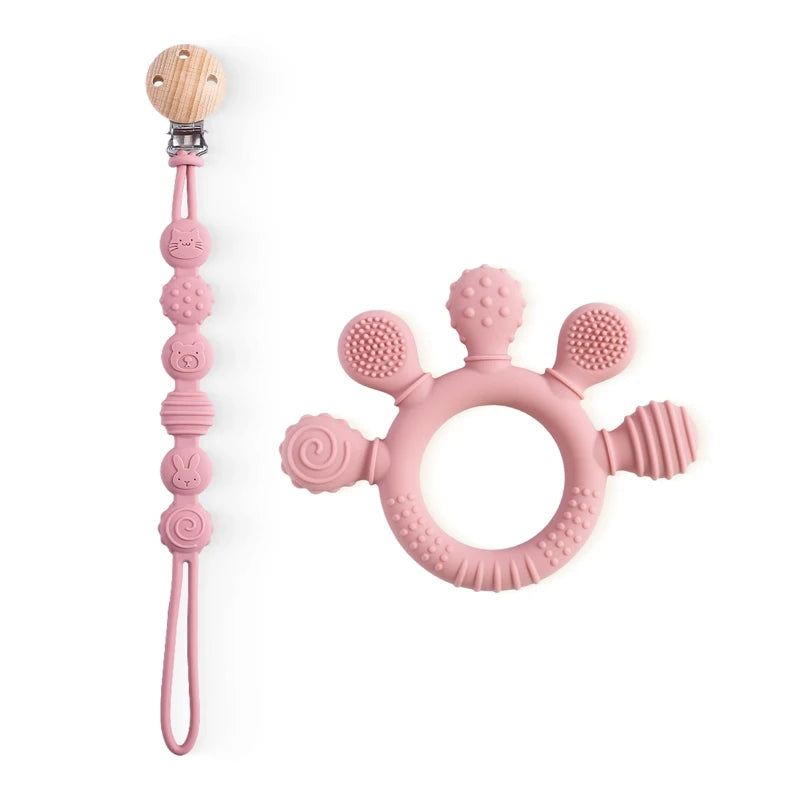 Silicone Teether Pacifier Clip