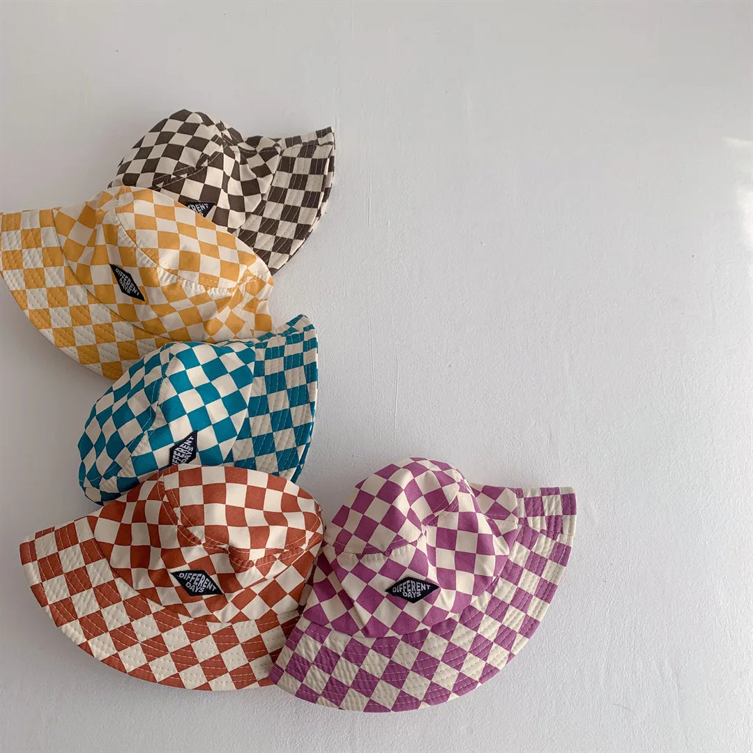 Checkerboard Pattern Kids Bucket Hat
