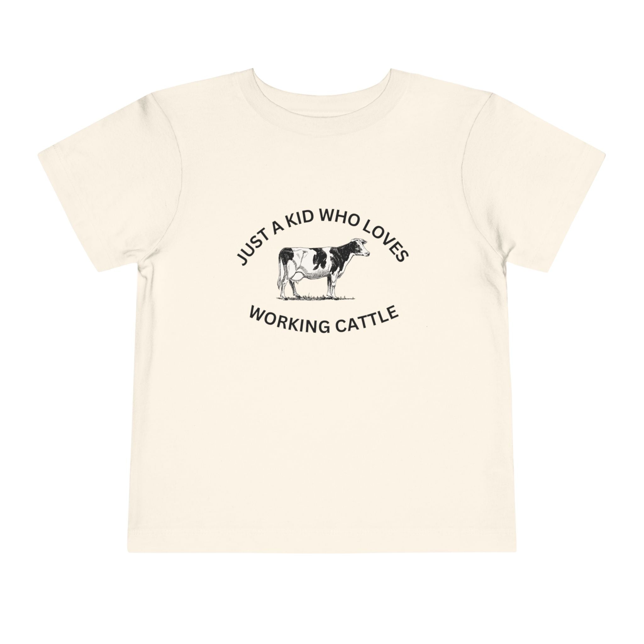 Kid's Cow Lover Toddler Tee - "Just a Kid Who Loves Working Cattle"