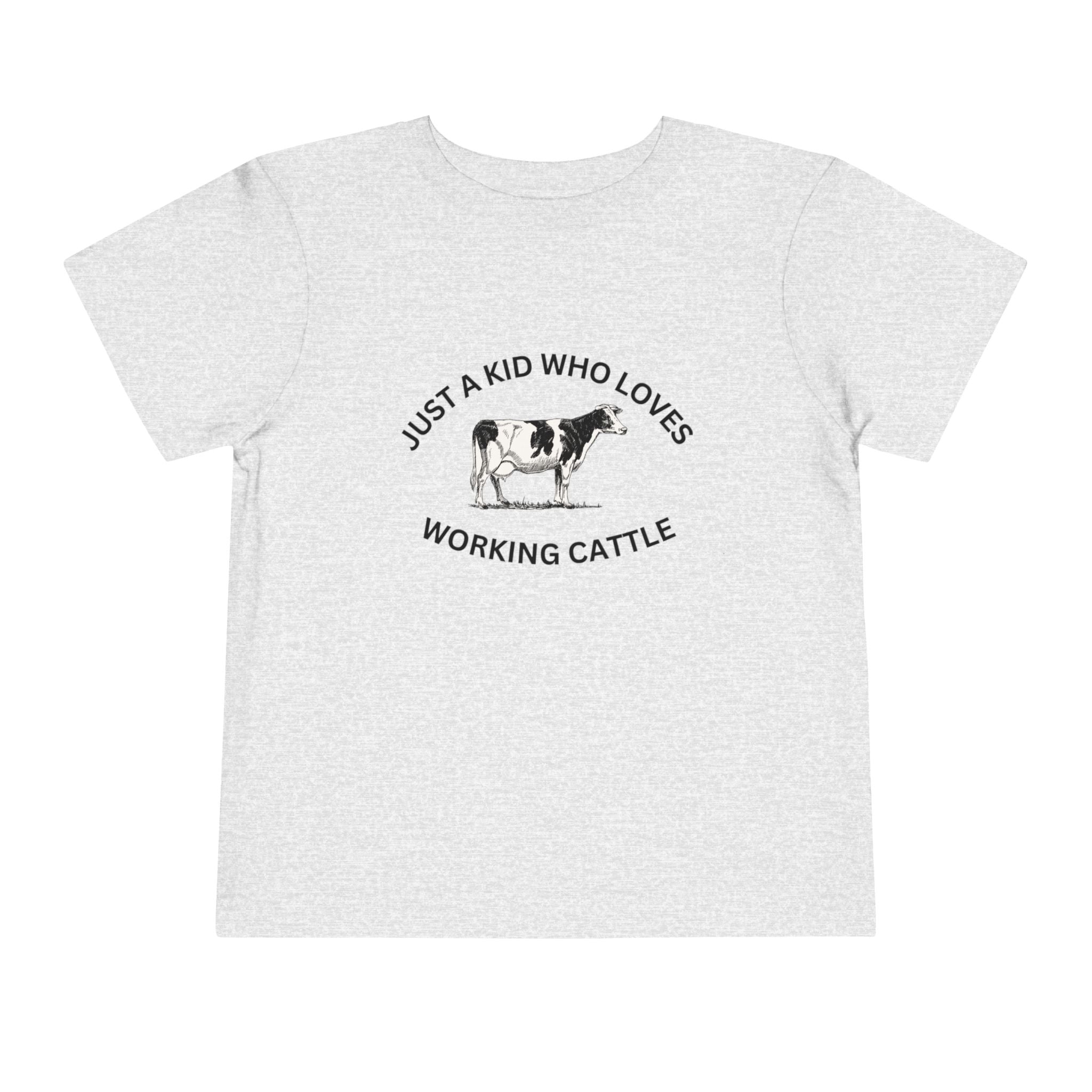Kid's Cow Lover Toddler Tee - "Just a Kid Who Loves Working Cattle"