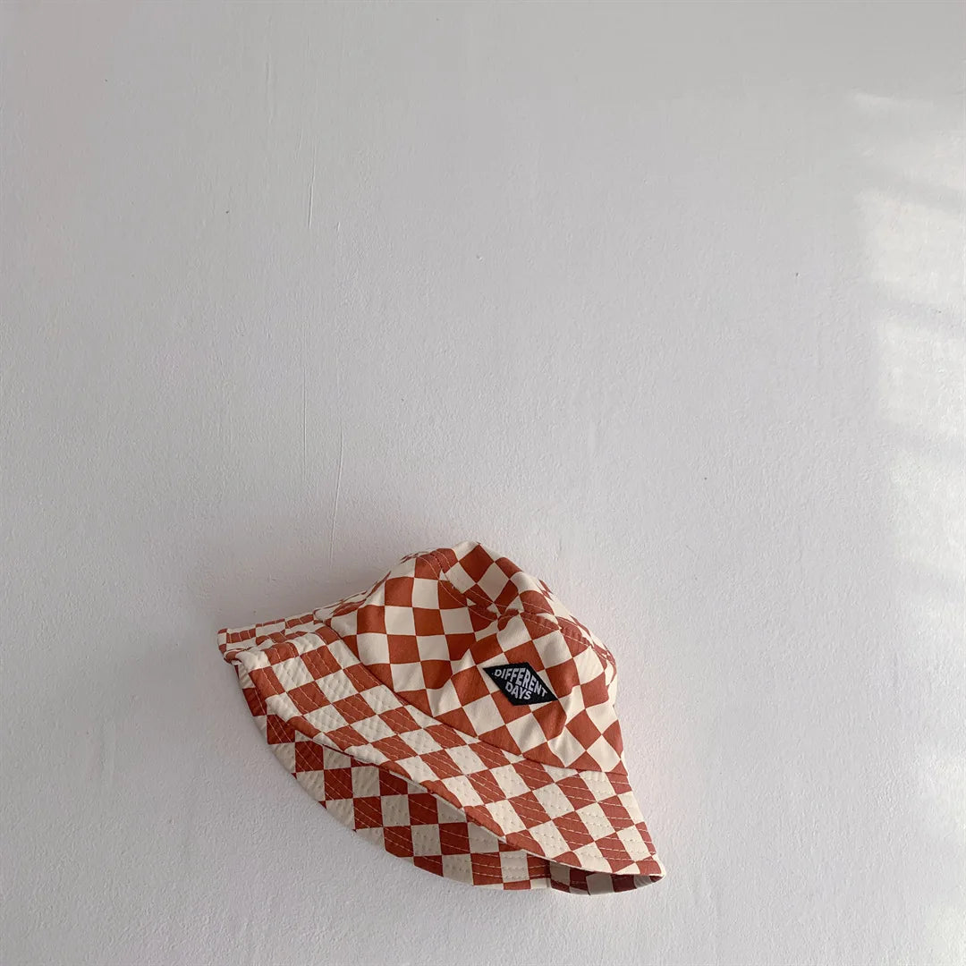 Checkerboard Pattern Kids Bucket Hat