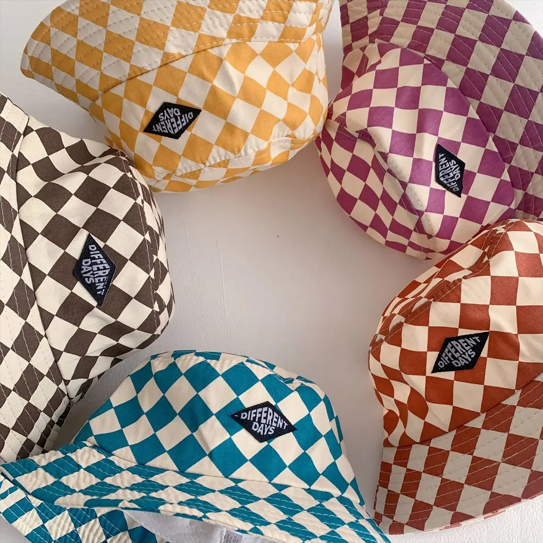 Checkerboard Pattern Kids Bucket Hat