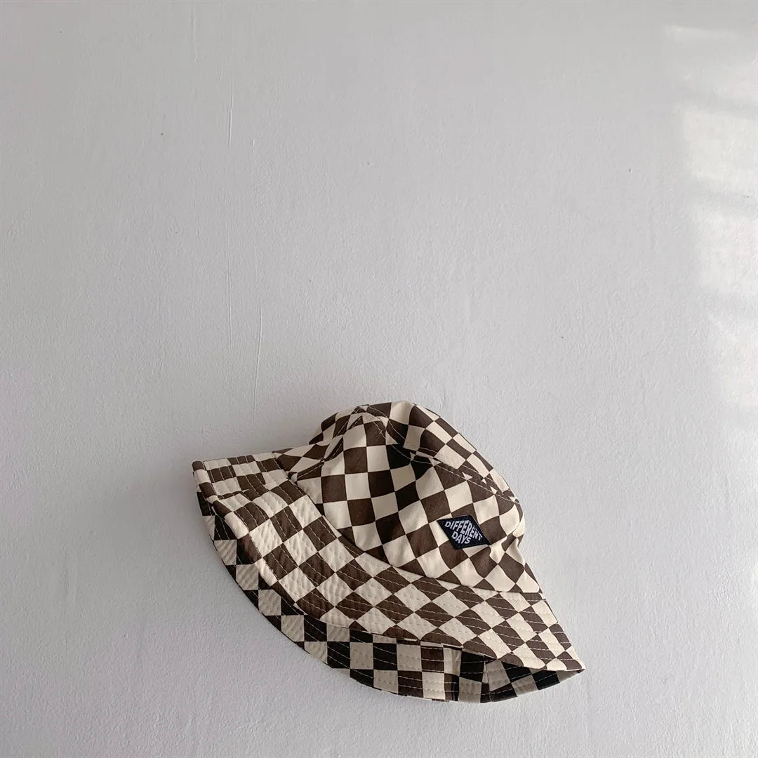 Checkerboard Pattern Kids Bucket Hat