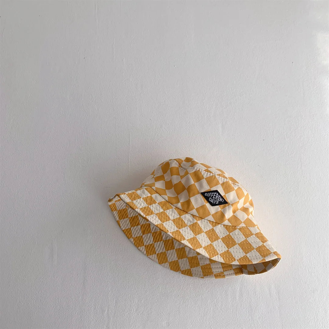 Checkerboard Pattern Kids Bucket Hat