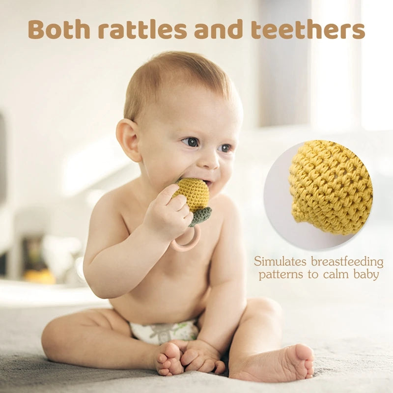 Wooden Bracelet and Soft Crochet Teether