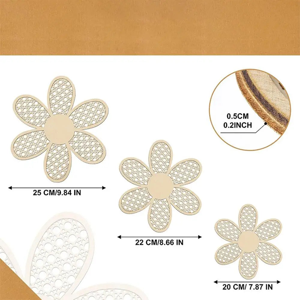 Floating Wooden Floral Rattan Daisy