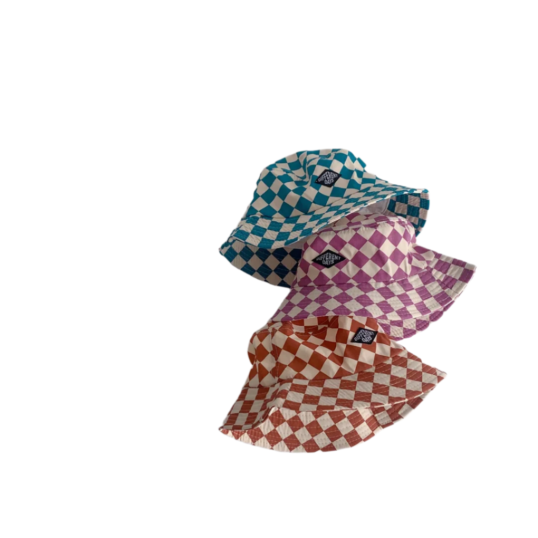 Checkerboard Pattern Kids Bucket Hat
