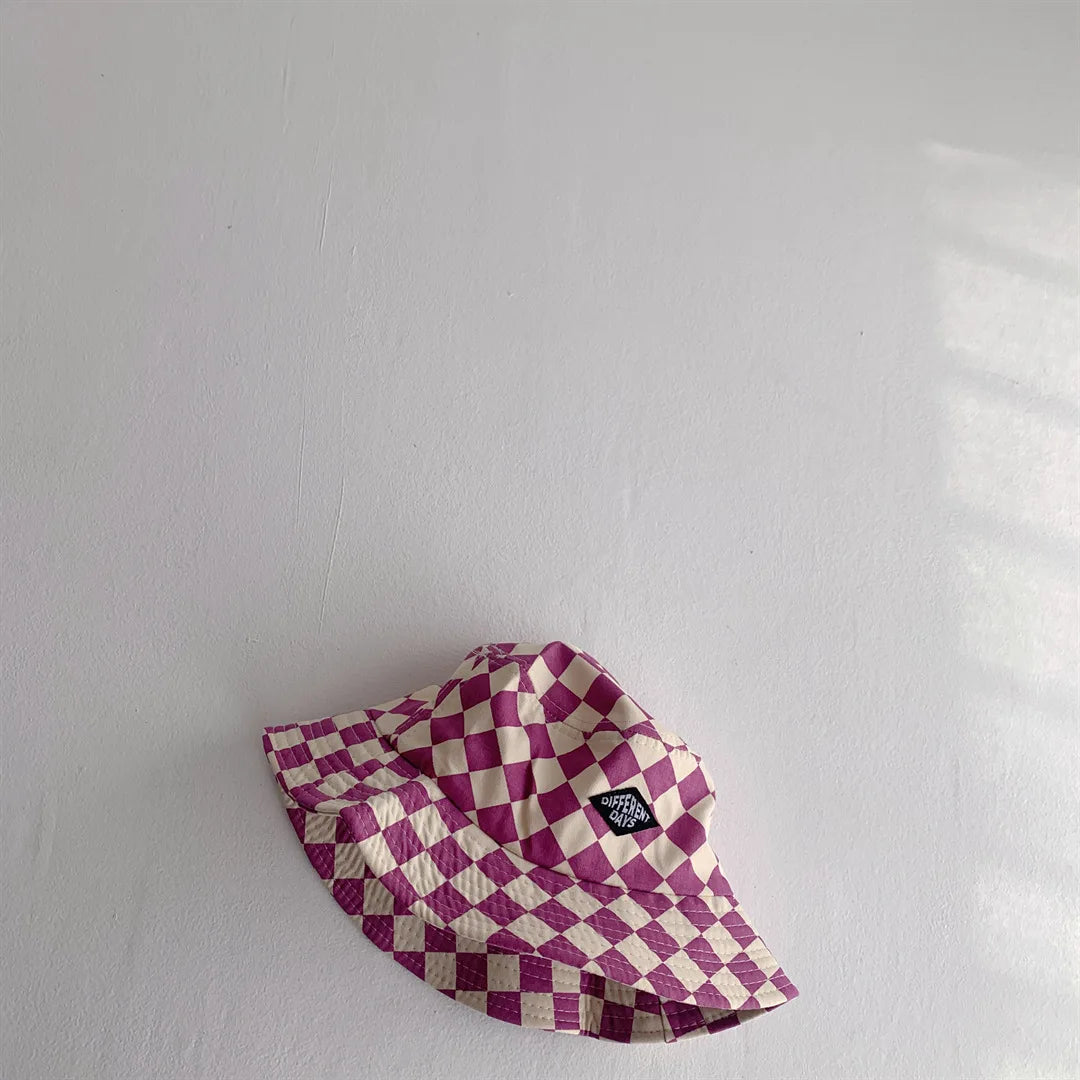 Checkerboard Pattern Kids Bucket Hat